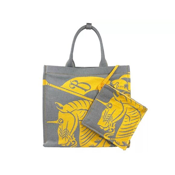 Burberry Handbags - Burberry EKD Canvas Tote Bag With Coin Pouch Sunflower Women's Gray